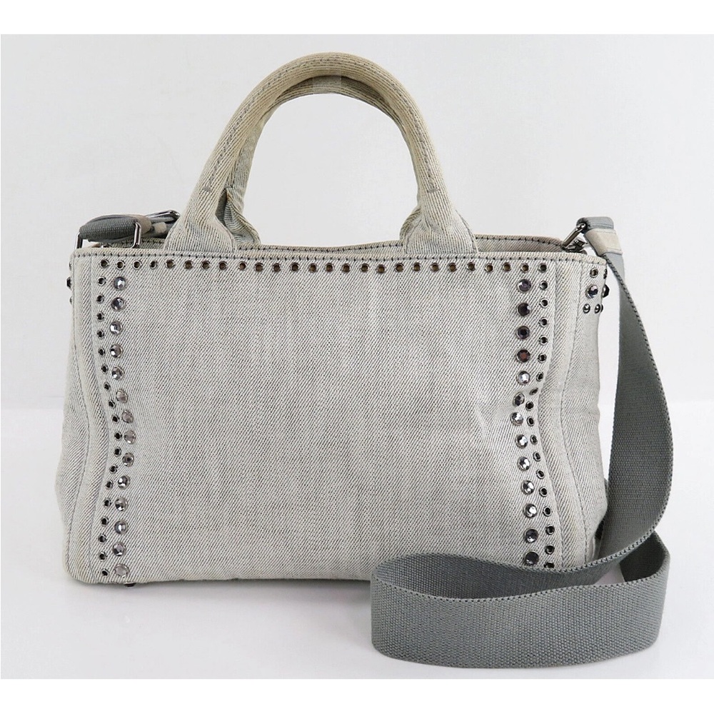 Prada Cream Studded Tote Bag - Picture 2 of 16